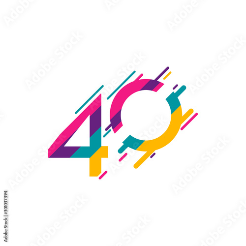 40 Years Anniversary Celebration Vector Template Design Illustration
