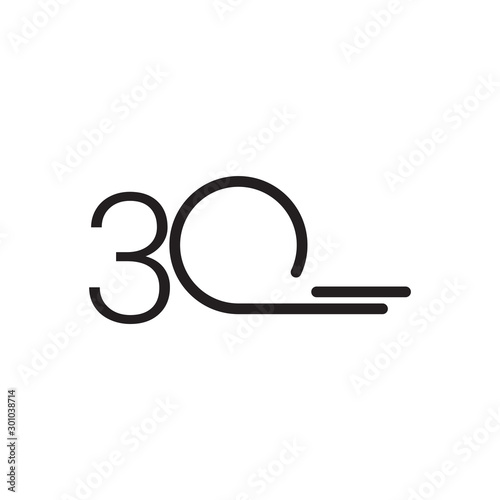 30 Years Anniversary Celebration Vector Template Design Illustration