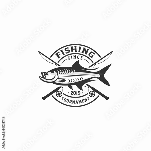 Fishing Tournament Logo Badge Illustration
