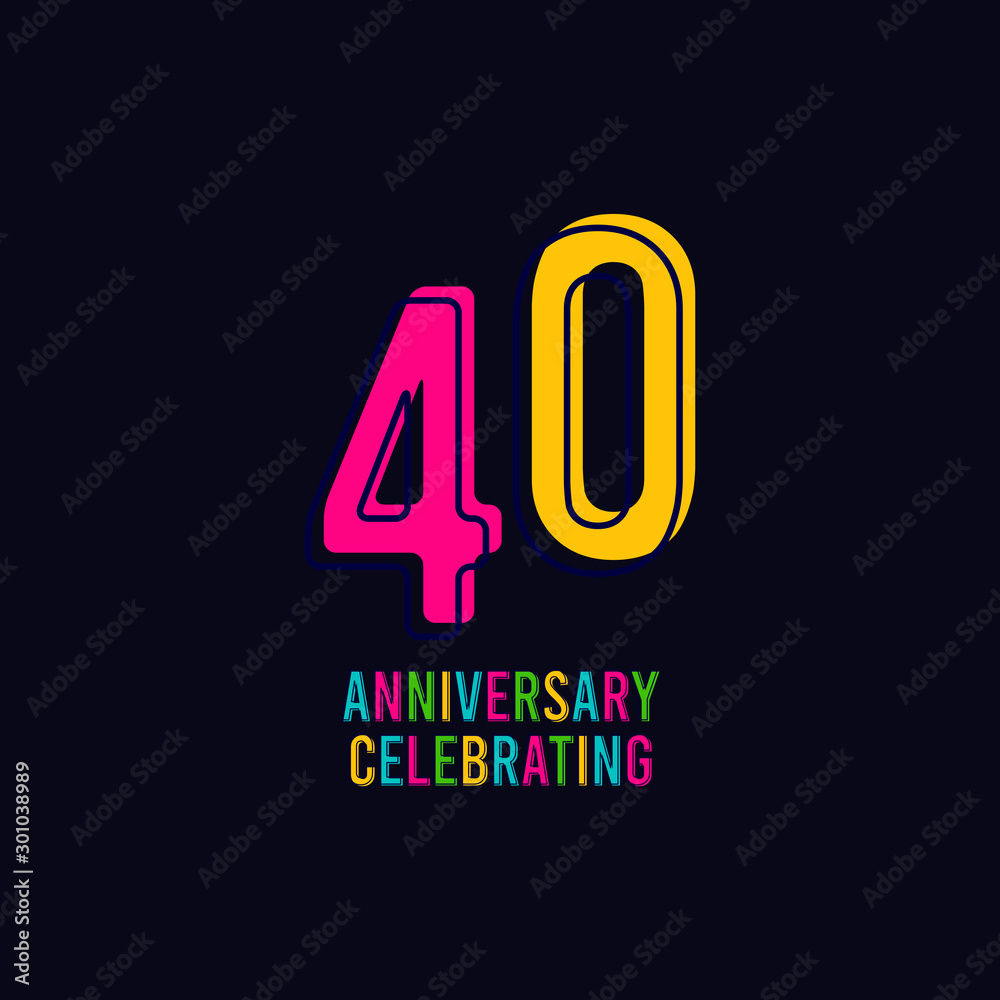 40 Years Anniversary Celebration Vector Template Design Illustration