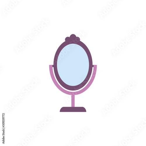 Isolated make up mirror flat design