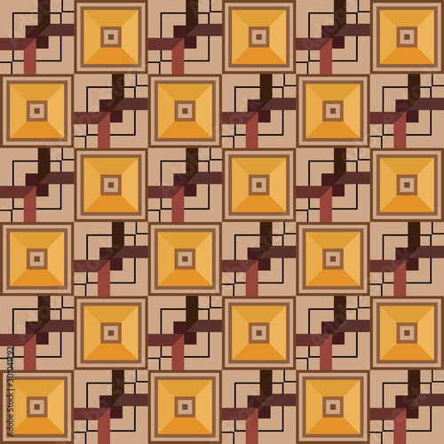 Japanese Gold Square Seamless Pattern