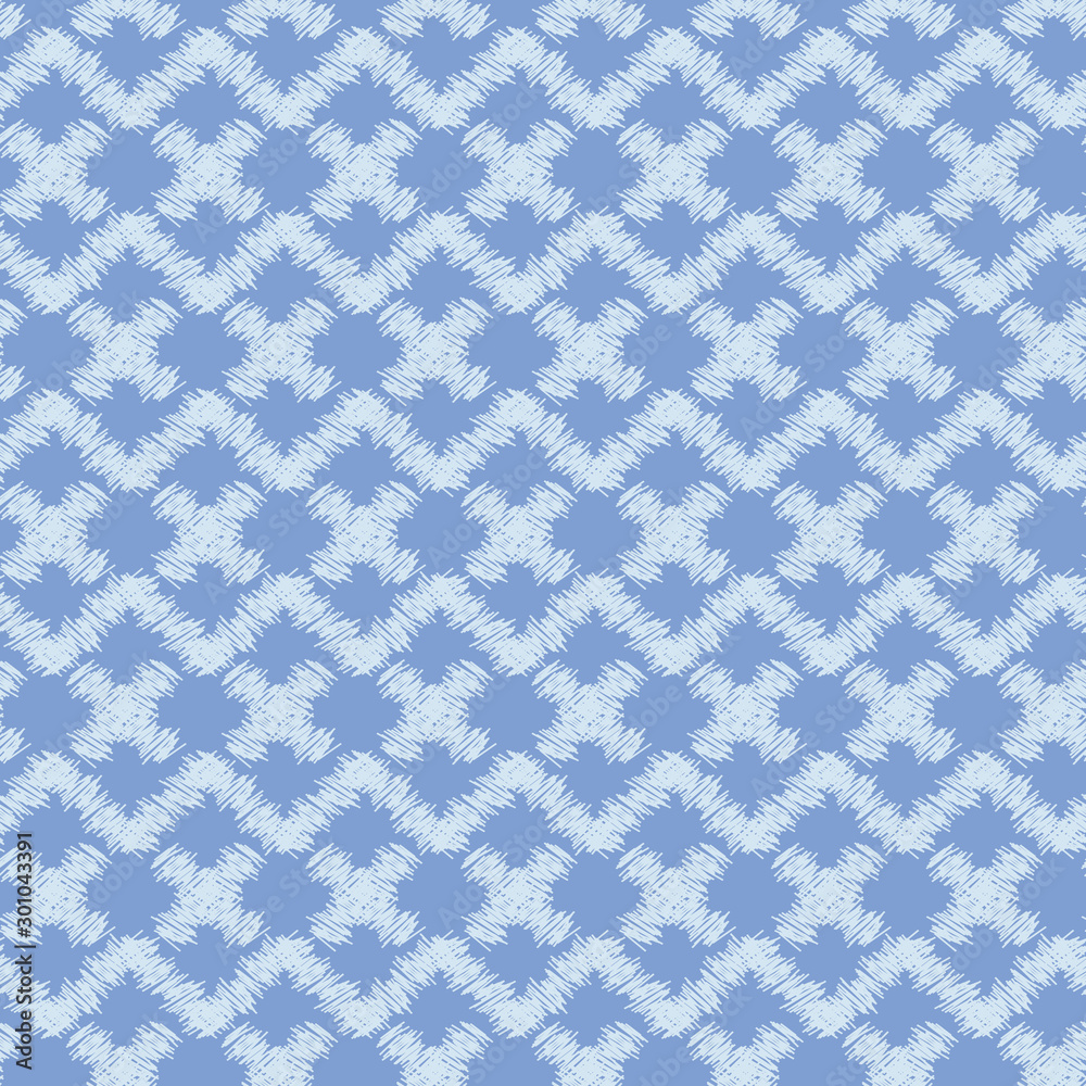 A seamless vector abstract pattern with pale indigo blue geometric shapes and zig zag. Simple unisex surface print design. Great for fabrics, stationery and backgrounds. A seamless vector abstract pattern with pale indigo blue geometric shapes and zig zag. Simple unisex surface print design. Great for fabrics, stationery and backgrounds.