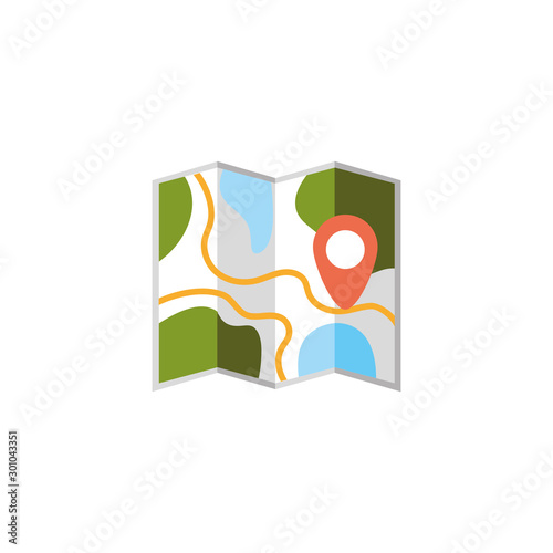 Isolated map icon flat design