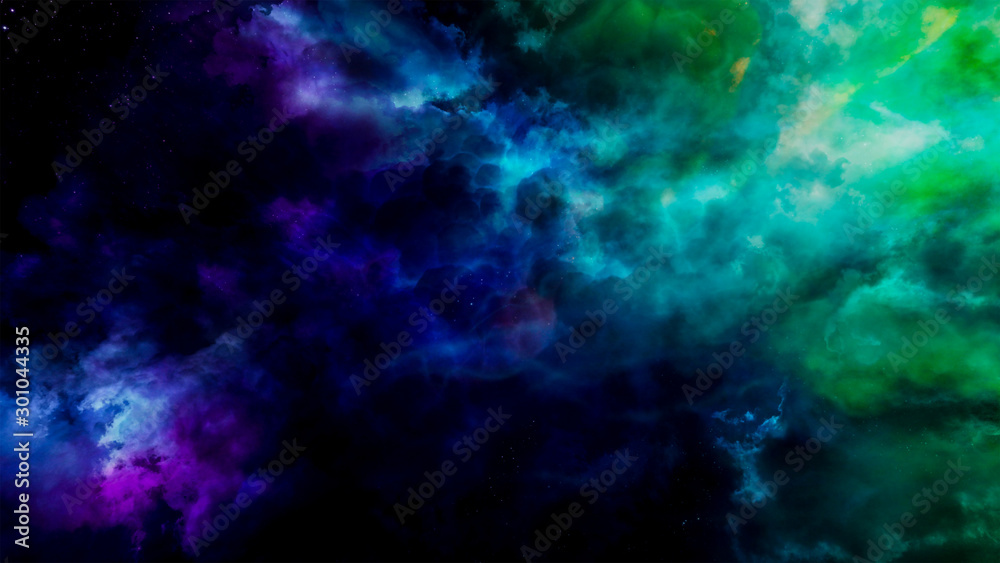 Fantasy universe  space background  ,volumetric lighting. 3d render