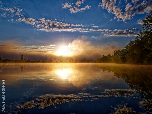 sunset over the lake