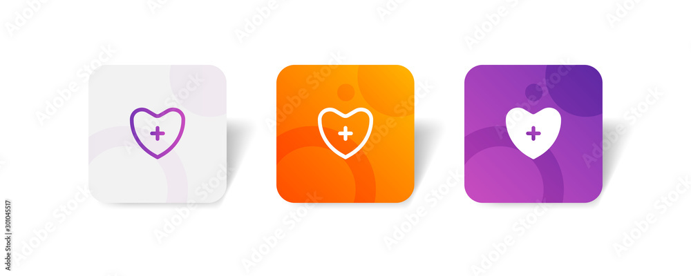 Heart / medical concept round icon in outline and solid style with colorful smooth gradient background, suitable for mobile and web UI, app button, infographic, etc Heart / medical concept round icon in outline and solid style with colorful smooth gradient background, suitable for mobile and web UI, app button, infographic, etc
