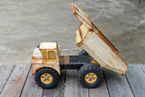 Toy truck transports metallic money . Economic sanctions against . Export of money.