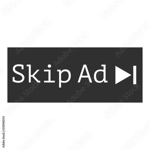 Vector illustration of skip ad button