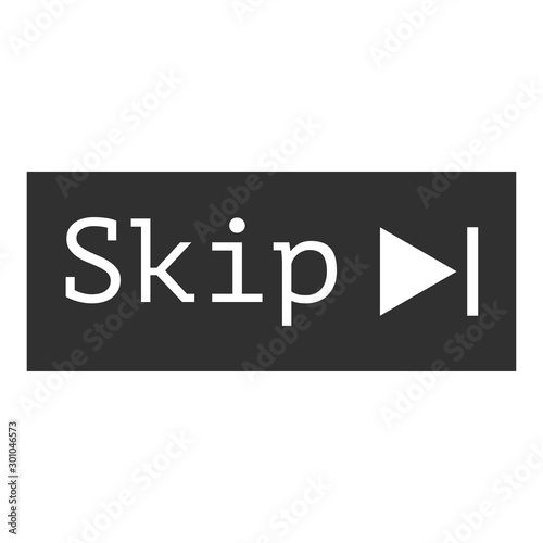 Vector illustration of skip advertisement icon