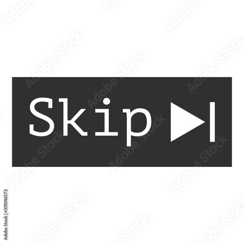 Vector illustration of skip advertisement icon