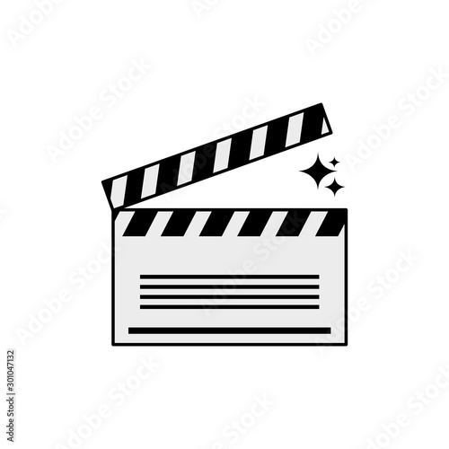 Isolated cinema clapboard icon line design