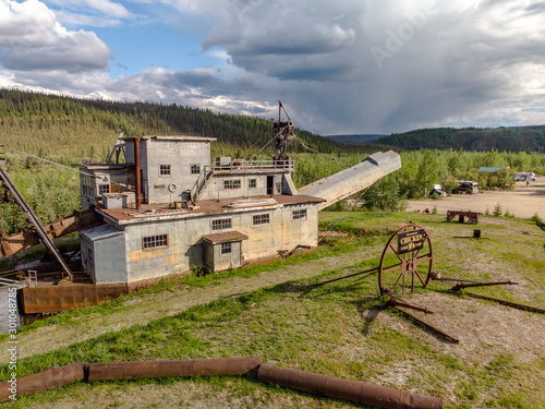 Gold digging dredge in Chicken, Alaska
