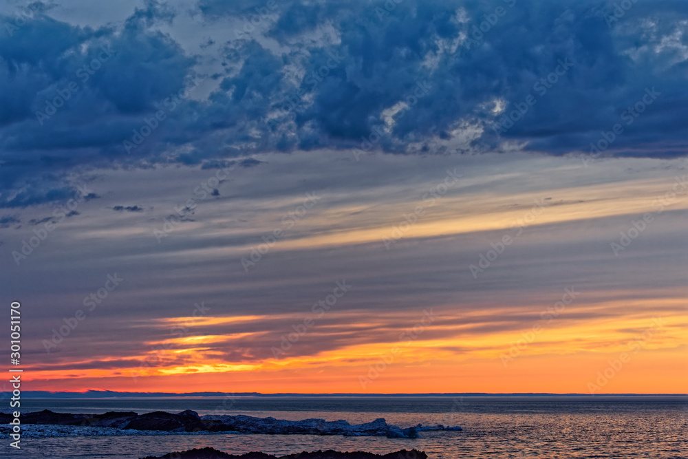 sunset over the sea