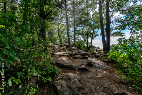 Hiking in Devil's Lake State Park in Baraboo, Wisconsin USA.