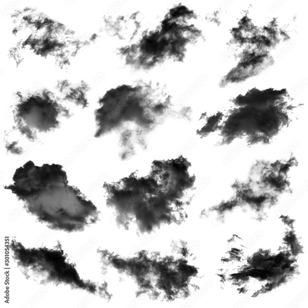 collection of black cloud isolated on white background for design element,textured smoke,brush effect collection of black cloud isolated on white background for design element,textured smoke,brush effect