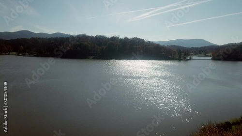 Aerial pullout lake junaluska in 4k photo