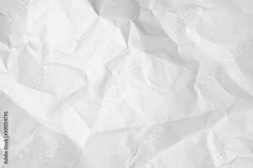 White crumpled paper texture background. 