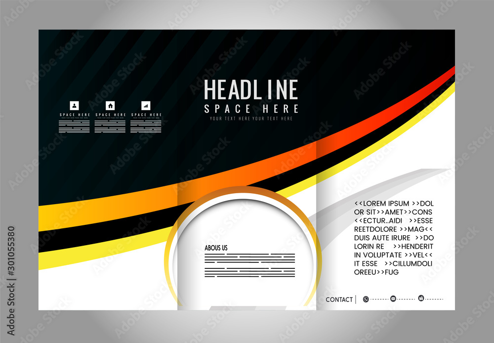 Fototapeta premium Multipurpose Tri-fold Brochure and Catalog Vector Design