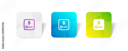 deposit box round icon in outline and solid style with colorful smooth gradient background, suitable for mobile and web UI, app button, infographic, etc