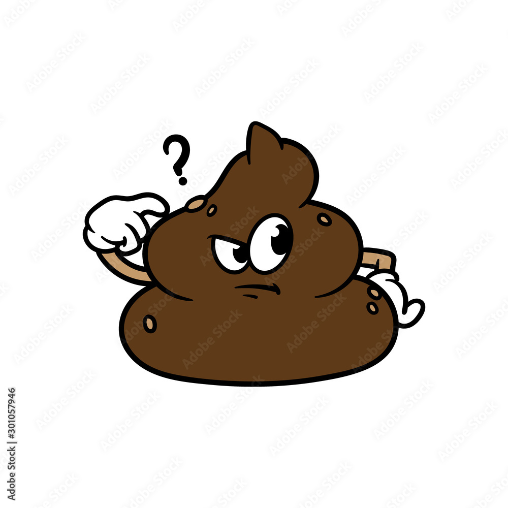 Cartoon Confused Poop Character Illustration Cartoon Confused Poop Character Illustration