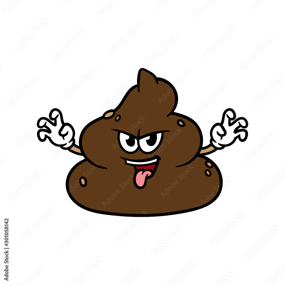 Cartoon Scaring Poop Character Illustration Cartoon Scaring Poop Character Illustration