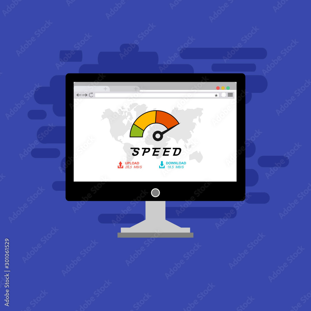 Laptop and internet speed. Loading page Seo and Development with Speedometer smartphone Technology Laptop and internet speed. Loading page Seo and Development with Speedometer smartphone Technology