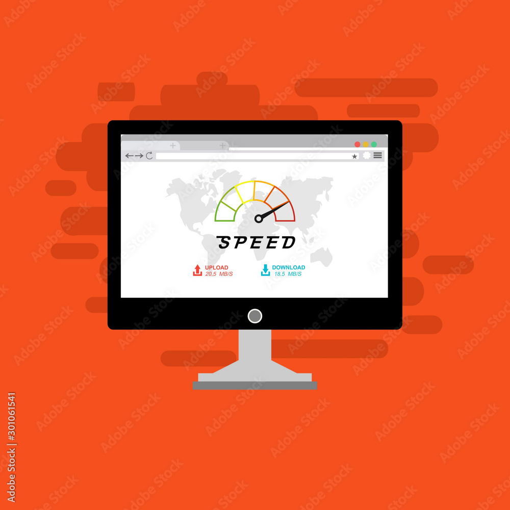 Laptop and internet speed. Loading page Seo and Development with Speedometer smartphone Technology Laptop and internet speed. Loading page Seo and Development with Speedometer smartphone Technology