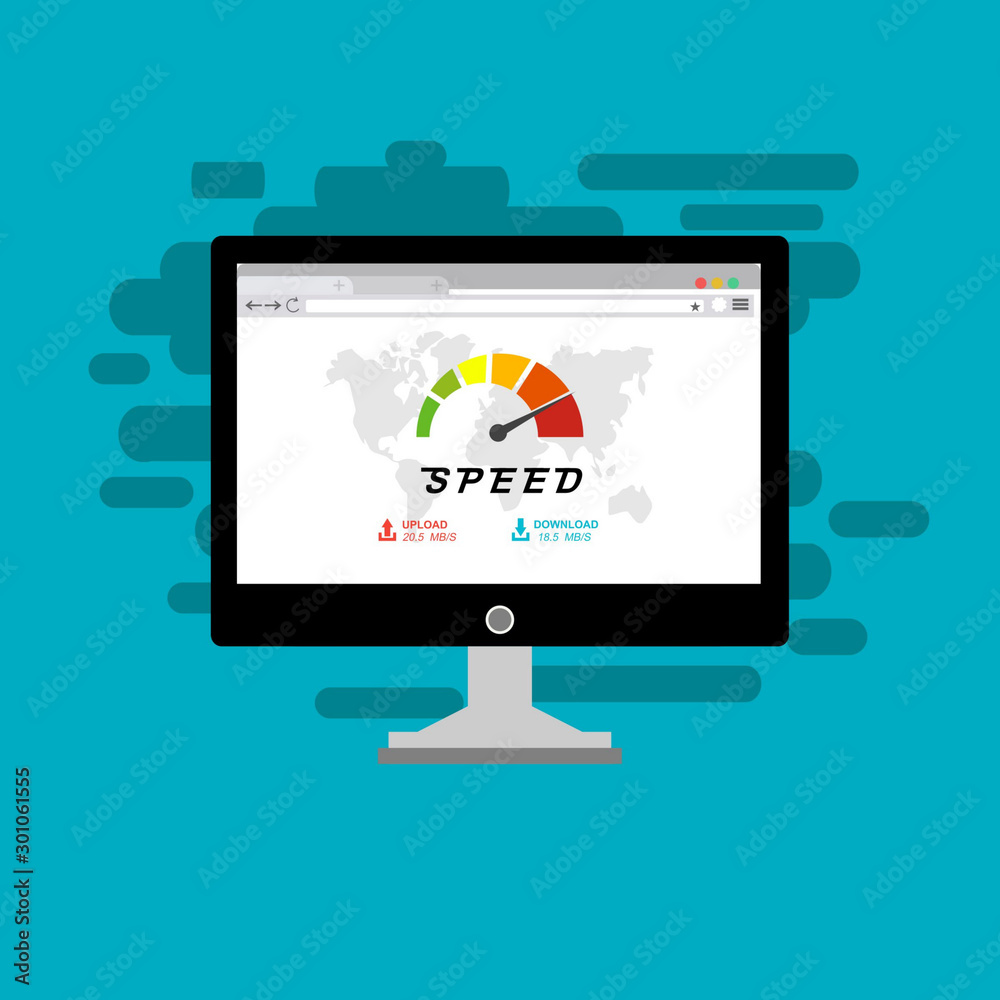 Laptop and internet speed. Loading page Seo and Development with Speedometer smartphone Technology Laptop and internet speed. Loading page Seo and Development with Speedometer smartphone Technology