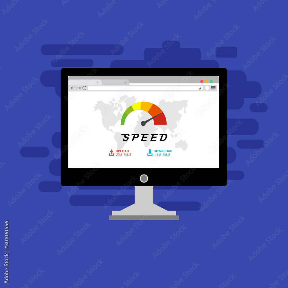 Laptop and internet speed. Loading page Seo and Development with Speedometer smartphone Technology Laptop and internet speed. Loading page Seo and Development with Speedometer smartphone Technology