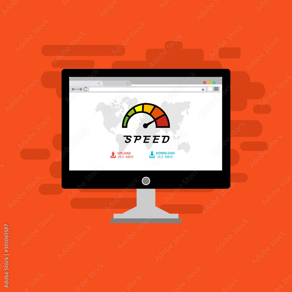 Laptop and internet speed. Loading page Seo and Development with Speedometer smartphone Technology Laptop and internet speed. Loading page Seo and Development with Speedometer smartphone Technology