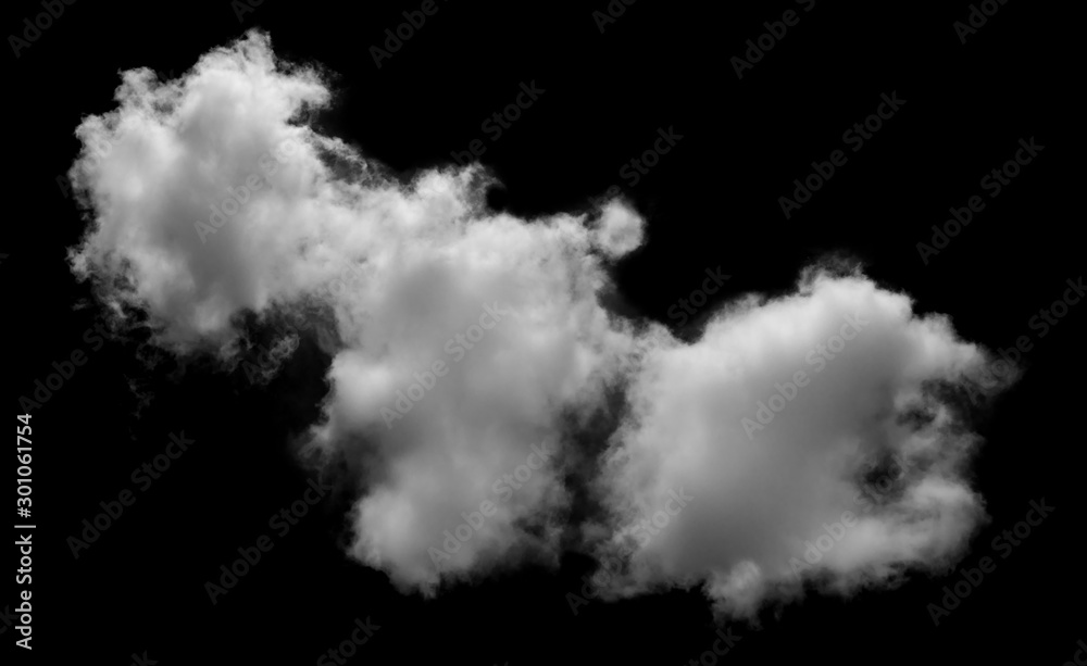 White cloud isolated on black background,Textured smoke,brush effect White cloud isolated on black background,Textured smoke,brush effect