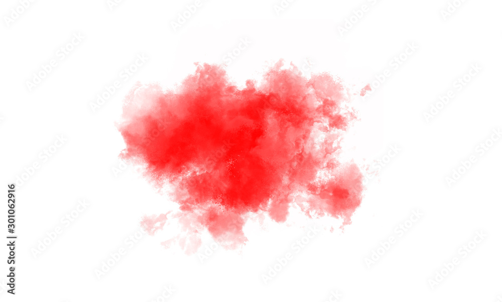 Watercolor abstract background. Red isolated watercolor spot brush