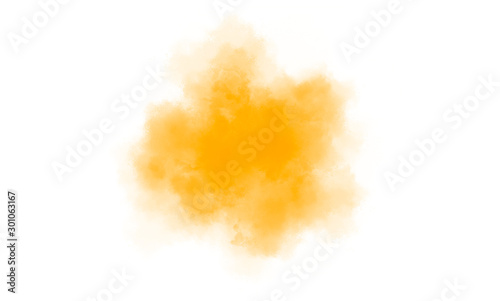Abstract yellow watercolor blot background