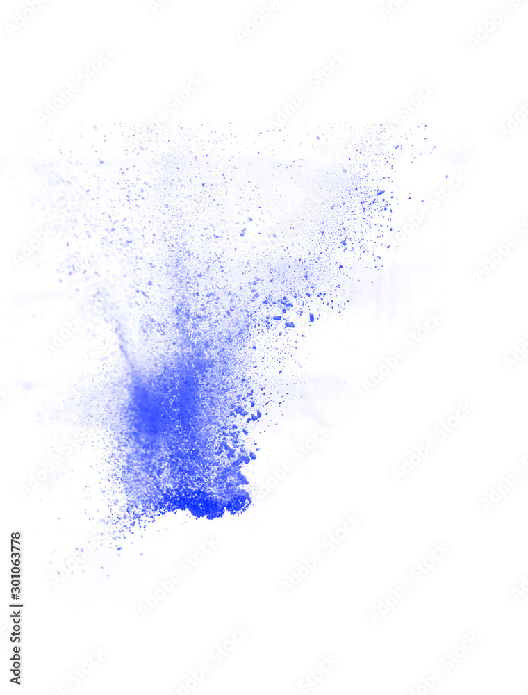 Blue explosion brush isolated on white