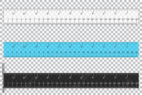 Rulers Inch and metric rulers. Scale for a ruler in inches and centimeters. Centimeters and inches measuring scale cm metrics indicator. Inch and metric rulers. rulers On transparent background vector