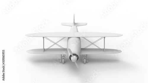 3d rendering of a bi plane isolated in white background
