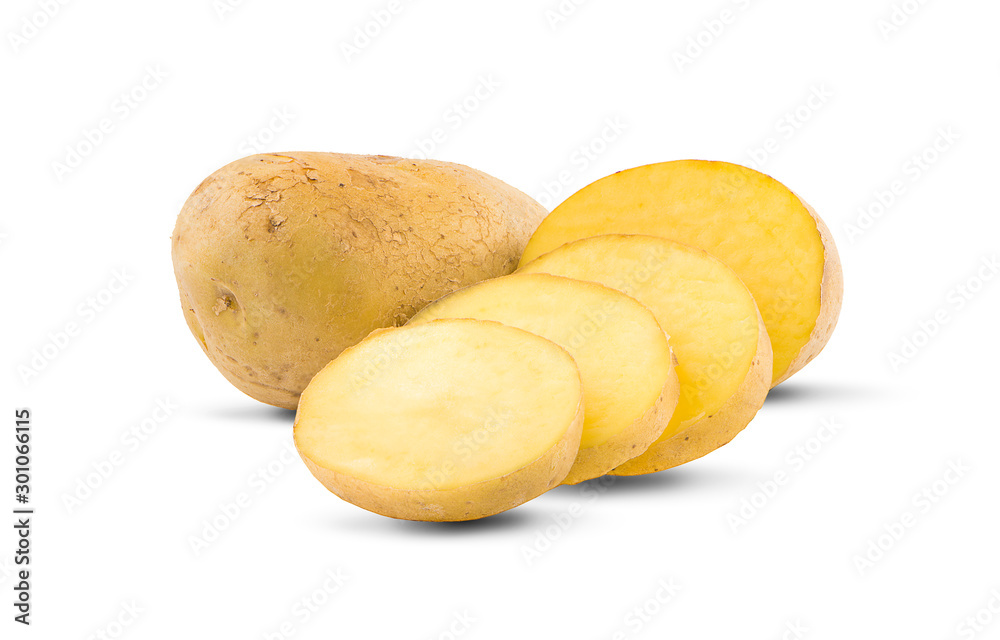 sliced potato isolated on white background sliced potato isolated on white background