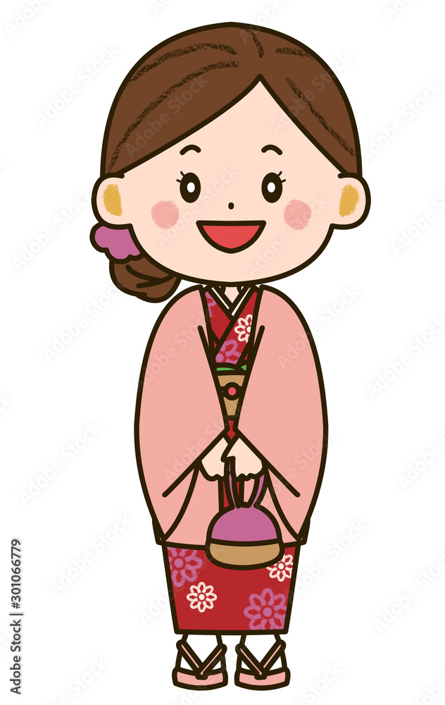 着物姿の女性 イラスト 着物姿の女性 イラスト