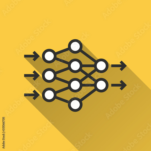 Neural networks icon for graphic and web design.