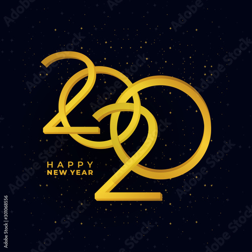Happy New Year 2020. Vector...