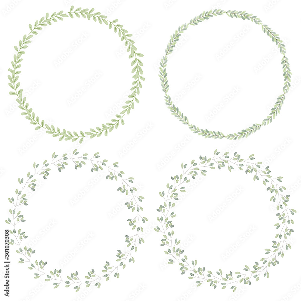 watercolor minimal leafs wreath collection watercolor minimal leafs wreath collection