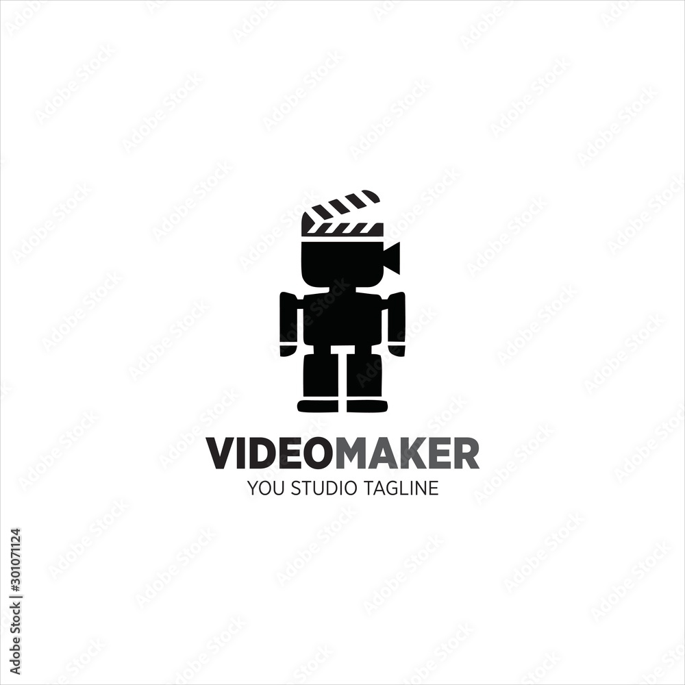 Video Maker Logo design robot modern
