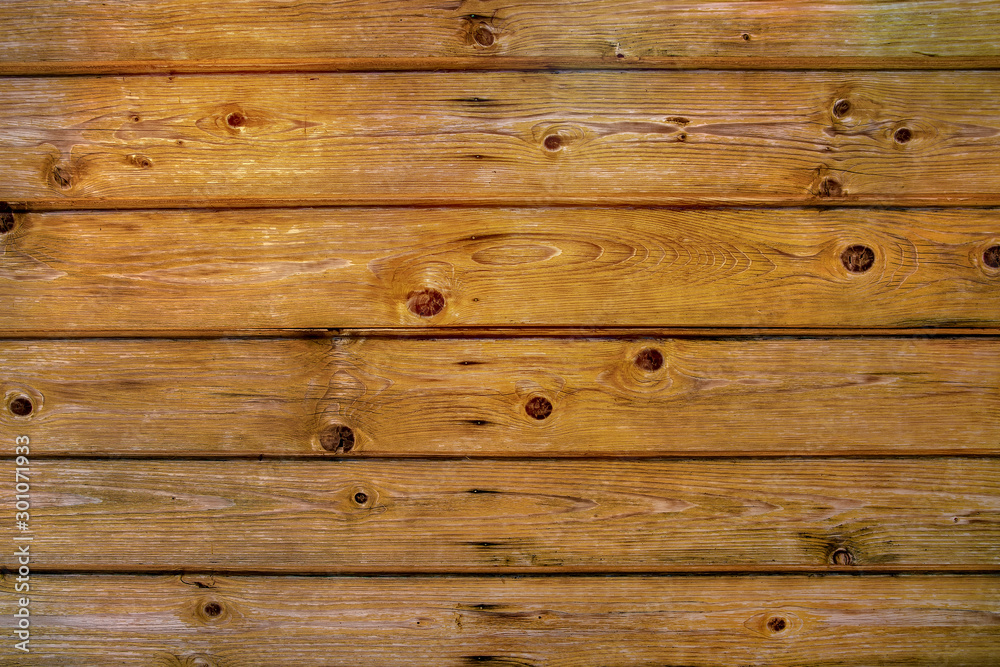 Obraz premium Brown background of boards. Wooden brown background.