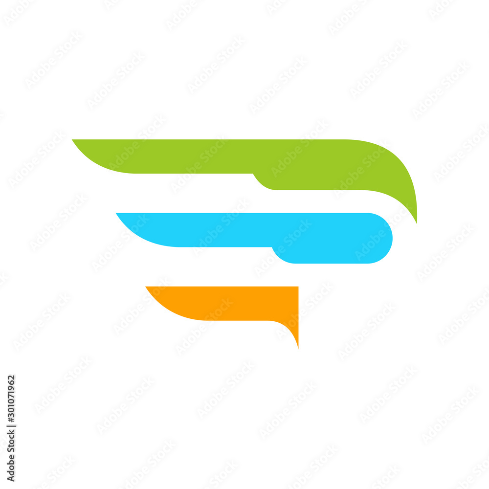 Letter P with wing symbol logo, business logo symbol Letter P with wing symbol logo, business logo symbol