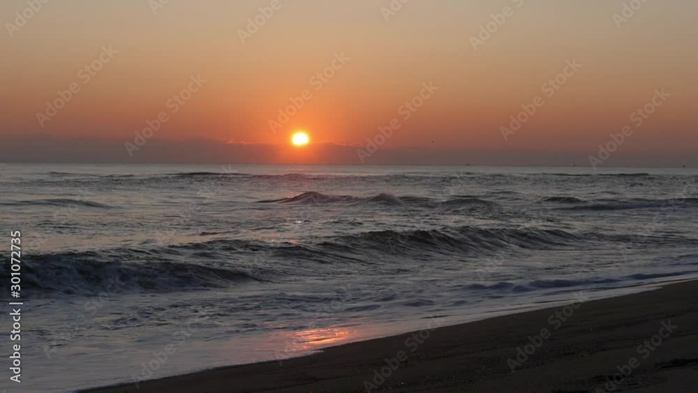 sunset red sky ocean waves slow motion sunset red sky ocean waves slow motion