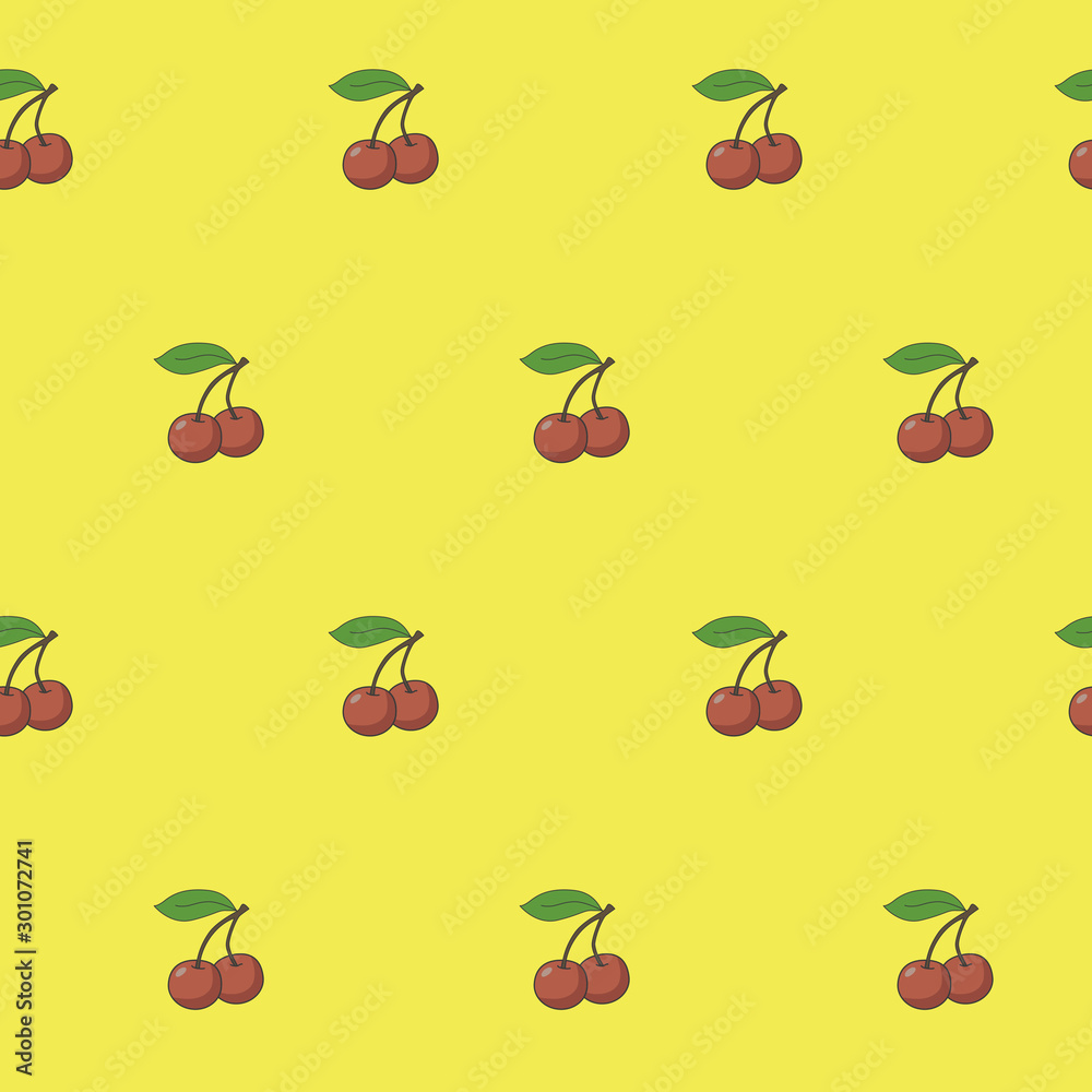 Wrapping paper - Seamless pattern of cherry and berry for vector graphic design Wrapping paper - Seamless pattern of cherry and berry for vector graphic design