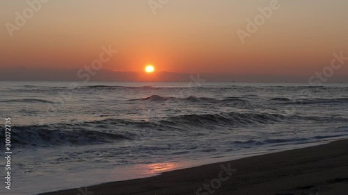 sunset red sky ocean waves slow motion
