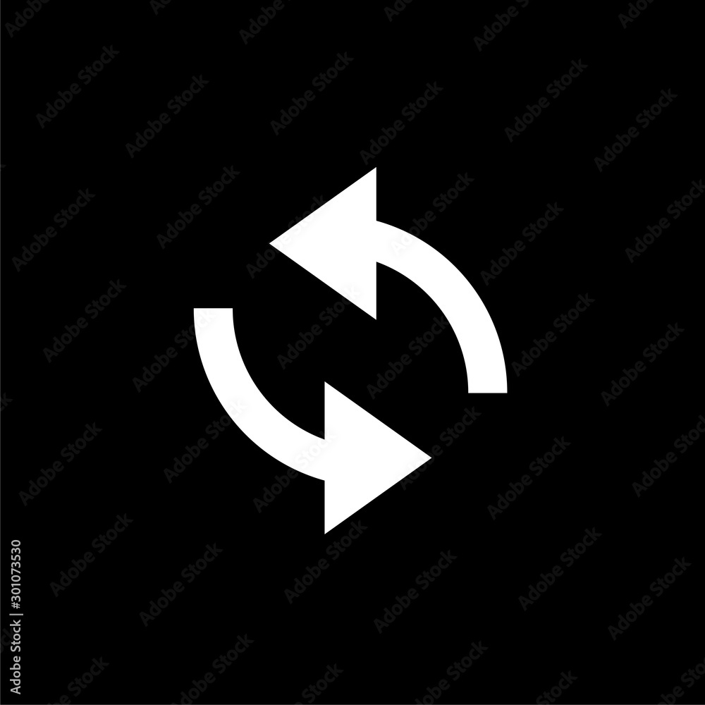 Exchange arrow transfer icon isolated on black background Exchange arrow transfer icon isolated on black background