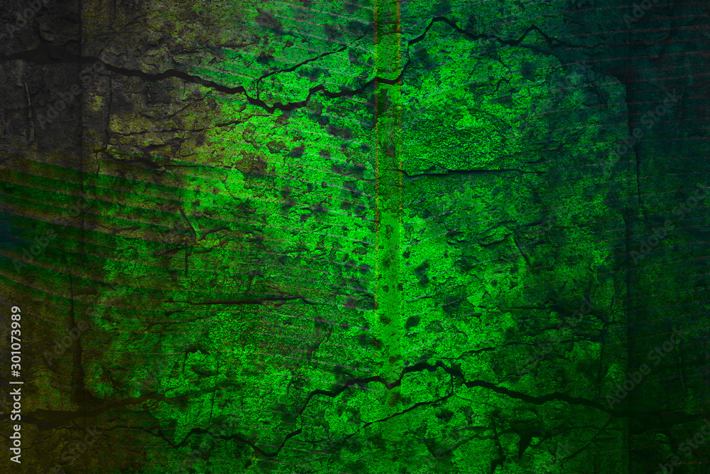 Abstract bright green background in grunge style. The texture of the stone and concrete with cracks Abstract bright green background in grunge style. The texture of the stone and concrete with cracks